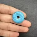 25mm blue turquoise-style stone donut pendant for DIY jewelry making - Blue Turquoise