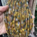 Multicolor 3x6mm cylindrical natural stone beads for DIY jewelry making bracelets and necklaces - 3*6mm (Approx. 60 Beads Per Strand) / Ocean Agate