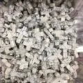 White natural stone cross pendant with black marble texture for DIY jewelry - Synthetic White Jasper