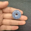 25mm natural blue stone doughnut Ping An Kou pendant for DIY jewelry making - Blue Aventurine