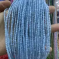 Sky blue 3mm faceted cat's eye stone loose beads for DIY jewelry making - 3mm (Approx 120 Beads/Strand) / Sky Blue
