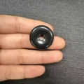 Natural black obsidian stone 25mm donut pendant charm for DIY jewelry making handmade - Obsidian