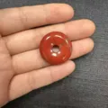 25mm natural red stone donut pendant for DIY jewelry making handmade accessory material - Red Jasper