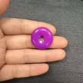25mm purple natural stone agate donut pendant for DIY jewelry making accessories - Magenta Purple
