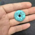 Turquoise blue stone Ping An Kou donut pendant 25mm for DIY jewelry making accessories - Turquoise