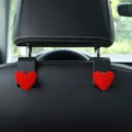 Universal car seat back hooks with red heart decor auto organizer headrest hangers. - Style 5