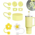 Set di copertura per cannnuccia in silicone tappo antigoccia accessori tazza pro - 9 Pezzi / Set Giallo