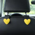Cute yellow heart car seat back hook, universal vehicle headrest organizer interior accessory. - Style 7