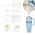 Set di coperture per cannucce in silicone e tappi antiribaltamento per tazze dettagli. - 9 Pezzi / Set Trasparente A
