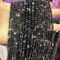 High-quality faceted black natural stone beads strand for DIY jewelry making accessories - Black Onyx Style / 2mm Faceted (Approx. 170 Beads/Strand)