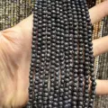 Faceted black natural stone beads with white marble veins for DIY jewelry necklace making - Synthetic Black-Veined Turquoise Round Beads / 2mm Faceted (Approx. 170 Beads/Strand)