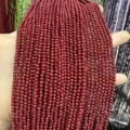 Strands of faceted dark red crystal agate stone beads for DIY jewelry craft making - Synthetic Red Turquoise Round Beads / 2mm Faceted (Approx. 170 Beads/Strand)