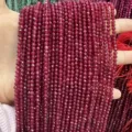 Faceted dark red natural stone beads strands for DIY jewelry making and necklace supplies - Faceted Round Bead Style (608) / 2mm (Approx. 170 Pcs/Strand) / Dark Red
