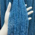 Faceted natural blue stone beads for DIY jewelry making accessories semi-finished - 2mm Faceted Round Beads (Approx. 170 Pieces Per Strand) / Sky Blue