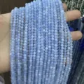 Faceted light blue natural stone crystal beads for DIY jewelry making SKU display. - Faceted Beads / 2mm Faceted (Approx. 170 Beads/Strand) / Enhanced Aquamarine