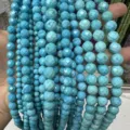 Stränge mit facettierten hellblauen Türkis-Natursteinperlen für DIY-Schmuckherstellungsprojekte - Türkis