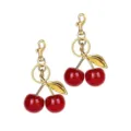 Shiny red cherry keychain and bag charm, gold-tone hardware cute accessories for women. - Style 1