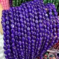 Perles en calcédoine ovale violette 8x10 mm pour la création de bijoux DIY et accessoires - Env. 8*10mm (Env. 38cm/Fil) / Optimized Deep Purple