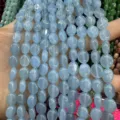 Perles en pierre de calcédoine ovale bleu clair 8x10mm pour bijoux et colliers DIY - Env. 8*10mm (Env. 38cm/Fil) / Aigue-Marine Optimisée