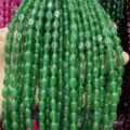 Perles ovales en calcédoine verte polie 8x10mm pour la fabrication de bijoux DIY - Env. 8*10mm (Env. 38cm/Fil) / Jade malais 2