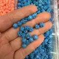 Blue rose shape resin beads in hand for DIY jewelry making - Approx 6mm / Sky Blue (31)