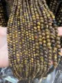 Natural Tiger Eye stone round beads strands for DIY jewelry making and bracelet supplies - 8mm (Approx 47 Pieces/Pack) / Grade AB Tiger's Eye
