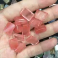 Rosa rechteckige durchscheinende Stein-Cabochons für DIY-Schmuckzubehör - 10*14mm / Wassermelonenrot