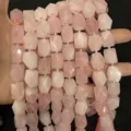 Natural pink rose quartz faceted octagonal beads for DIY necklace and jewelry making - Approx 8x12mm (28 Pieces/Pack) / Rose Quartz