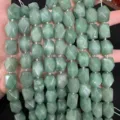 Faceted rectangular octagonal green natural stone beads for DIY jewelry making projects - Approx 8x12mm (28 Pieces/Pack) / Green Aventurine