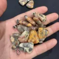 Natural stone trapezoidal pendants with unique marbled patterns and silver bails - Crazy Agate / 15*20mm (Single)