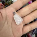 Natural rose quartz crystal trapezoid pendant necklace for jewelry making accessories - Rose Quartz / 15*20mm (Single)