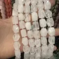 Natural faceted octagonal clear crystal beads for DIY jewelry making - Approx 8x12mm (28 Pieces/Pack) / White Crystal