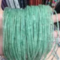 High quality green 2x4mm natural stone tube beads for handmade DIY jewelry making projects - 绿东陵(圆管) / 2*4mm (Approx. 38cm Strand)