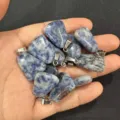Natural blue sodalite trapezoid stone pendant for DIY jewelry necklace accessories - Blue Spot Stone / 15*20mm (Single)