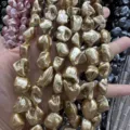 Irregular gold tooth-shaped baroque imitation pearl beads for DIY jewelry - Approx 20mm (Approx 20 Beads per Strand) / Gold