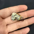 Natural Dalmatian jasper trapezoidal stone pendant with metal bail for jewelry DIY - Spotted Stone / 15*20mm (Single)
