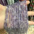 2x4mm purple amethyst natural stone cylinder loose beads for handmade DIY jewelry making - 浅紫晶(圆管) / 2*4mm (Approx. 38cm Strand)