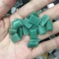 Pierres cabochons rectangulaires en jade aventurine verte polie naturelle pour bijoux DIY - 10*14mm / Aventurine Verte