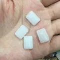 Quatre cabochons en pierre polie rectangulaire blanche pour la fabrication de bijoux DIY - 10*14mm / Jade Blanc