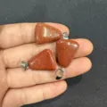 Goldstone trapezoid shape pendant with silver bail for DIY necklace jewelry making - Gold Sandstone / 15*20mm (Single)