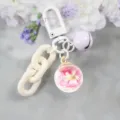 Llavero de bola de cristal con flores secas colgante bonito para bolso y accesorios - Estilo 3 (Morado) / Púrpura