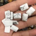 Pierres naturelles en howlite blanche rectangulaire avec veines grises pour bijoux DIY - 10*14mm / Turquoise Blanche Naturelle