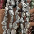 Perles d'imitation baroques irrégulières bleu clair pour la création de bijoux faits main - Env. 20 mm (env. 20 perles par fil) / Bleu clair