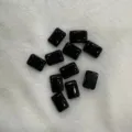 Cabochons rectangulaires en agate noire à dos plat pour la fabrication de bijoux DIY - 10*14mm / Agate noire