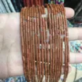 Small 2x4mm orange goldstone cylinder tube loose beads for DIY handmade jewelry crafting - Gold Sandstone (Tube) / 2*4mm (Approx. 38cm Strand)