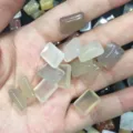 Poignée de divers cabochons en pierre naturelle rectangulaires pour créer bijoux DIY - 10*14mm / Agate Grise Naturelle