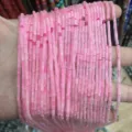 Premium 2x4mm pink translucent small tube beads for DIY handmade jewelry accessories - Rose Quartz (Tube) / 2*4mm (Approx. 38cm Strand)