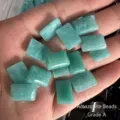 Cabochons rectangulaires en pierre verte naturelle polie pour bijoux faits main DIY - 10*14mm / Amazonite Traitée
