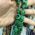 Green malachite style plum flower beads for DIY jewelry making - Plum Shape / 25 Pieces (16x16x6mm) / Malachite-toned Stone