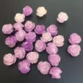 Purple and white natural shell powder rose beads for handmade DIY jewelry crafting - 50 Pieces/Pack (10mm) / Purple